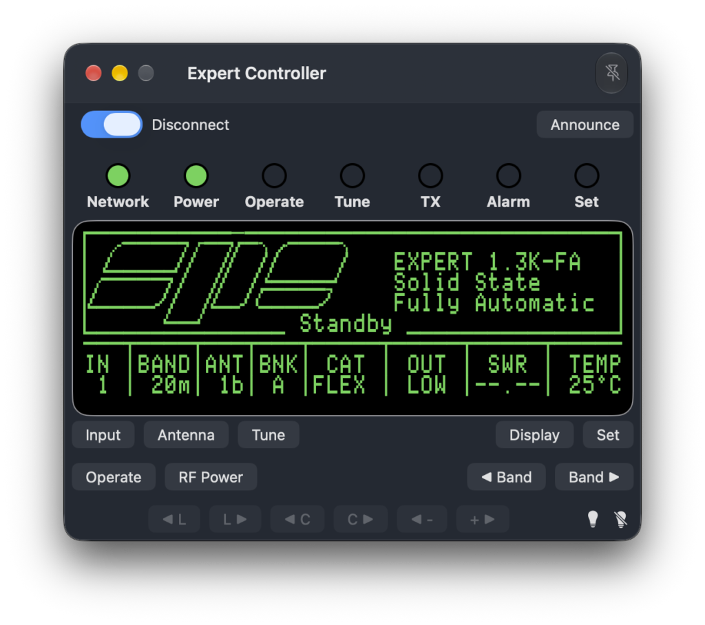 Expert Controller, macOS 27.0 Dark mode